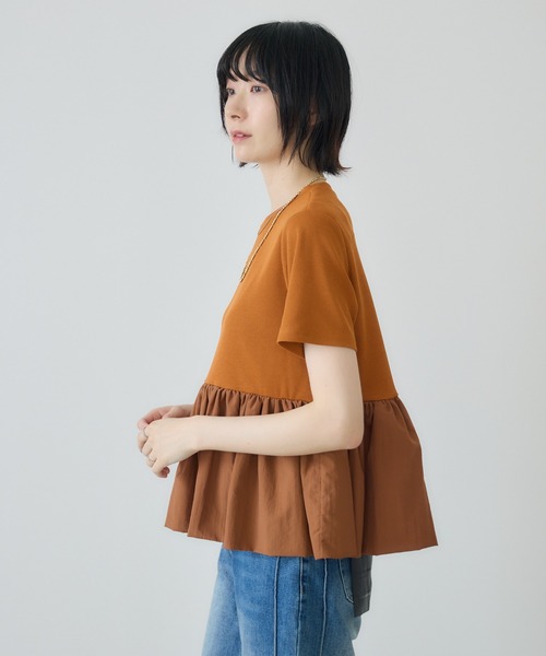 Paradise Picnic(パラダイスピクニック)の「ペプラムプルオーバー(Tシャツ/カットソー・レディース・オレンジ/ホワイト/ブラック・FREE)」の8枚目の写真