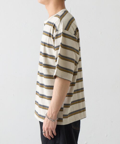 Kastane（カスタネ）の「【ユニセックス/一部店舗限定】BM ボーダーヘンリーTEE（Tシャツ/カットソー・メンズ・ベージュ/ネイビー/ブラック・SMALL/MEDIUM）」の8枚目の写真