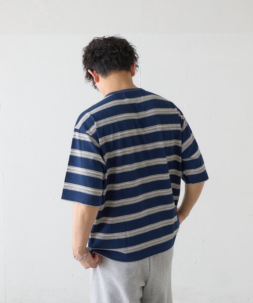 Kastane（カスタネ）の「【ユニセックス/一部店舗限定】BM ボーダーヘンリーTEE（Tシャツ/カットソー・メンズ・ベージュ/ネイビー/ブラック・SMALL/MEDIUM）」の19枚目の写真