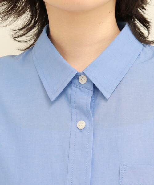 fredy emue(フレディエミュ)の「【人気につき半袖Ver.で再登場】汗染み軽減加工COTTON半袖シャツブルゾン(シャツ/ブラウス・レディース・ブルー系その他/サックスブルー/ピンク/ブラウン系その他・38)」の11枚目の写真