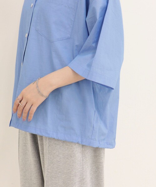 fredy emue(フレディエミュ)の「【人気につき半袖Ver.で再登場】汗染み軽減加工COTTON半袖シャツブルゾン(シャツ/ブラウス・レディース・ブルー系その他/サックスブルー/ピンク/ブラウン系その他・38)」の15枚目の写真