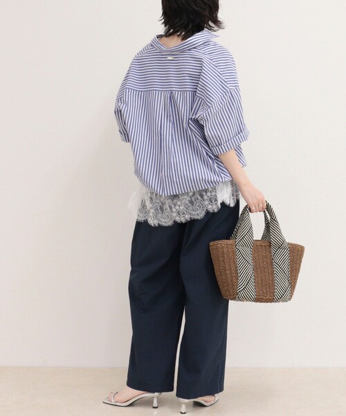 fredy emue(フレディエミュ)の「【人気につき半袖Ver.で再登場】汗染み軽減加工COTTON半袖シャツブルゾン(シャツ/ブラウス・レディース・ブルー系その他/サックスブルー/ピンク/ブラウン系その他・38)」の21枚目の写真