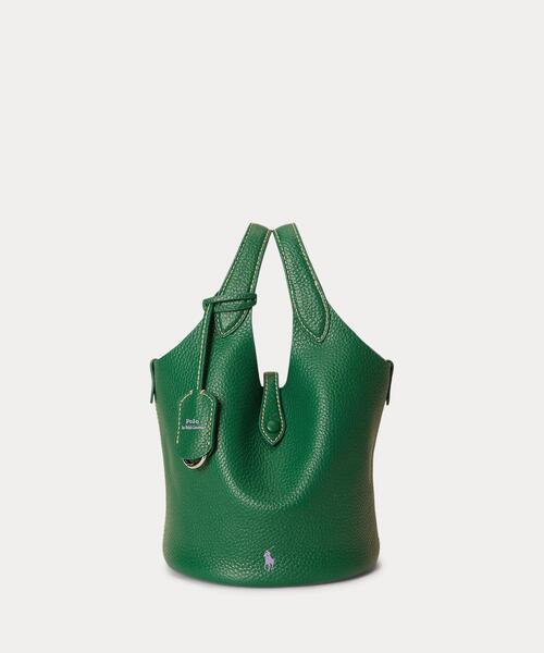 POLO RALPH LAUREN(ポロ ラルフ ローレン)の「Polo Play レザー スモール トート & クロスボディ(ハンドバッグ・レディース・グリーン系2・ONE)」の1枚目の写真