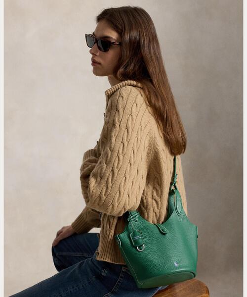 POLO RALPH LAUREN(ポロ ラルフ ローレン)の「Polo Play レザー スモール トート & クロスボディ(ハンドバッグ・レディース・グリーン系2・ONE)」の7枚目の写真