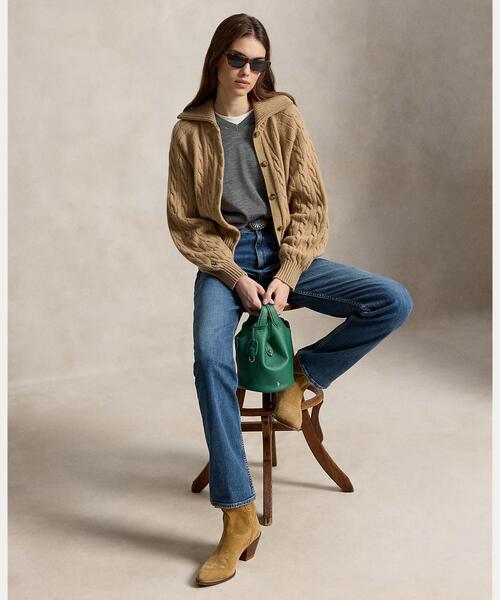 POLO RALPH LAUREN(ポロ ラルフ ローレン)の「Polo Play レザー スモール トート & クロスボディ(ハンドバッグ・レディース・グリーン系2・ONE)」の6枚目の写真