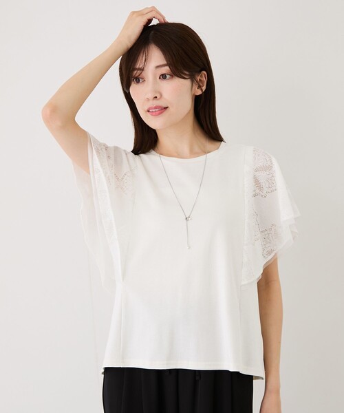 Jayro(ジャイロ)の「レースガーランドプルオーバー(Tシャツ/カットソー・レディース・ブラック/ホワイト系その他・M)」の1枚目の写真