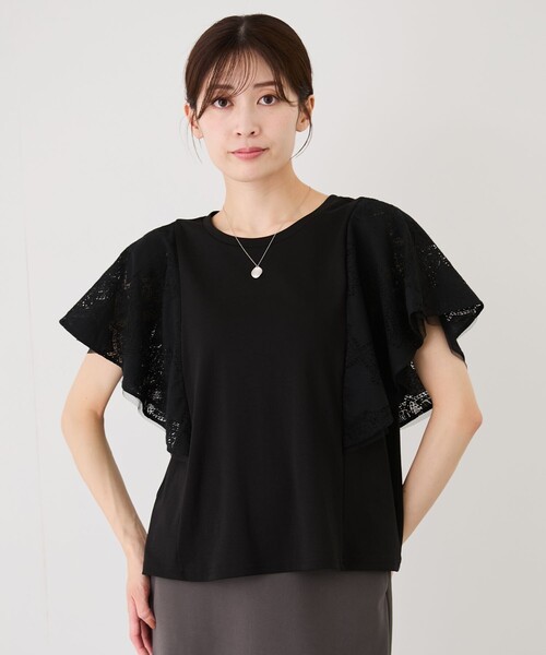 Jayro(ジャイロ)の「レースガーランドプルオーバー(Tシャツ/カットソー・レディース・ブラック/ホワイト系その他・M)」の2枚目の写真