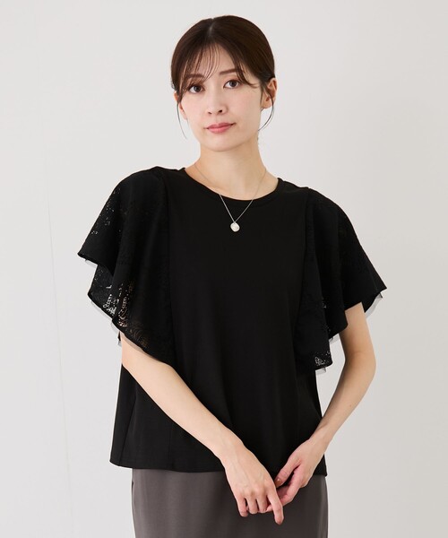 Jayro(ジャイロ)の「レースガーランドプルオーバー(Tシャツ/カットソー・レディース・ブラック/ホワイト系その他・M)」の3枚目の写真