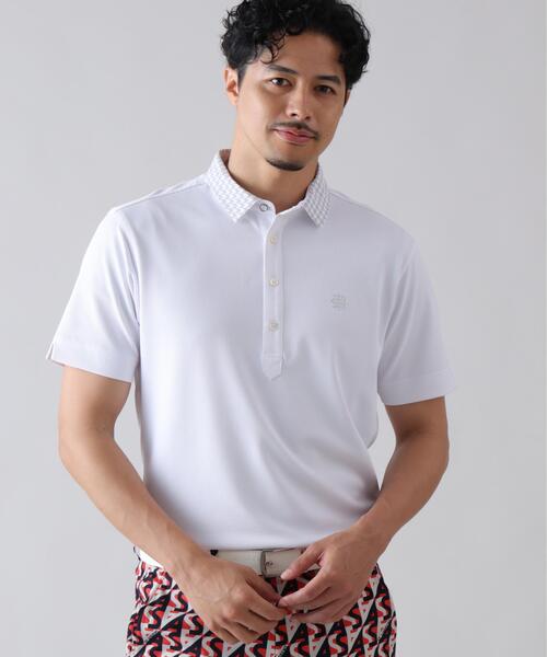 St ANDREWS(セントアンドリュース)の「【St ANDREWS】【吸水速乾】【UVカット】ポップコーンストレッチ半袖ポロシャツ (MENS)(ポロシャツ・メンズ・ピンク/ネイビー/ホワイト・LL/M/L)」の1枚目の写真