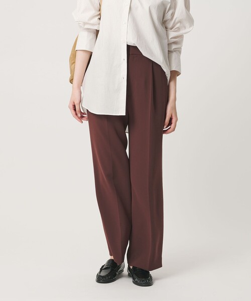 BEAUTY&YOUTH UNITED ARROWS(ビューティーアンドユースユナイテッドアローズ)の「レギュラー ストレート タックパンツ ウォッシャブル 防シワ(その他パンツ・レディース・ブラック/ブラウン系/ナチュラル・L/XS/S/M)」の5枚目の写真