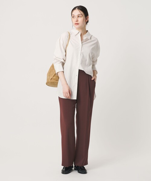 BEAUTY&YOUTH UNITED ARROWS(ビューティーアンドユースユナイテッドアローズ)の「レギュラー ストレート タックパンツ ウォッシャブル 防シワ(その他パンツ・レディース・ブラック/ブラウン系/ナチュラル・L/XS/S/M)」の6枚目の写真