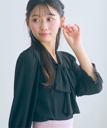 ＜大きいサイズ＞リボンタイジョーゼットブラウス marun