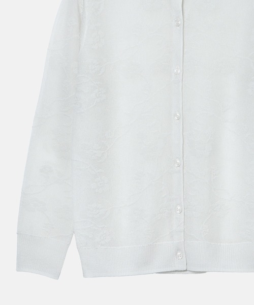 LE CIEL BLEU(ルシェルブルー)の「フローラルジャカードカーディガン / Floral Jacquard Cardigan(ニット/セーター・レディース・オフホワイト/ブラック・36)」の4枚目の写真