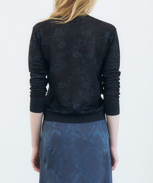 LE CIEL BLEU(ルシェルブルー)の「フローラルジャカードカーディガン / Floral Jacquard Cardigan(ニット/セーター・レディース・オフホワイト/ブラック・36)」の11枚目の写真