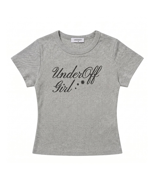 UNDEROFF(アンダーオフ)の「ストレッチコットンスリム半袖Tシャツロマンティックメランジ(Tシャツ/カットソー・レディース・ヘザーグレー・SMALL)」の3枚目の写真