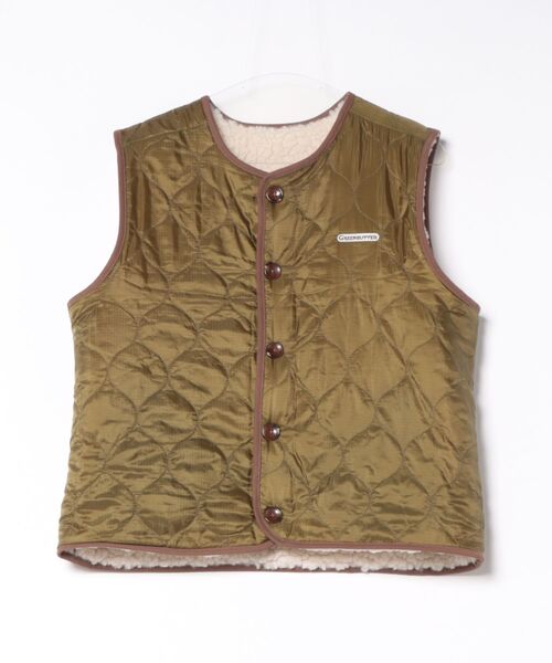 GREEN BUTTER(グリーンバター)の「REVERSIBLE SHEARLING QUILTED VEST(ベスト・レディース・ブルー/カーキ・FREE)」の21枚目の写真