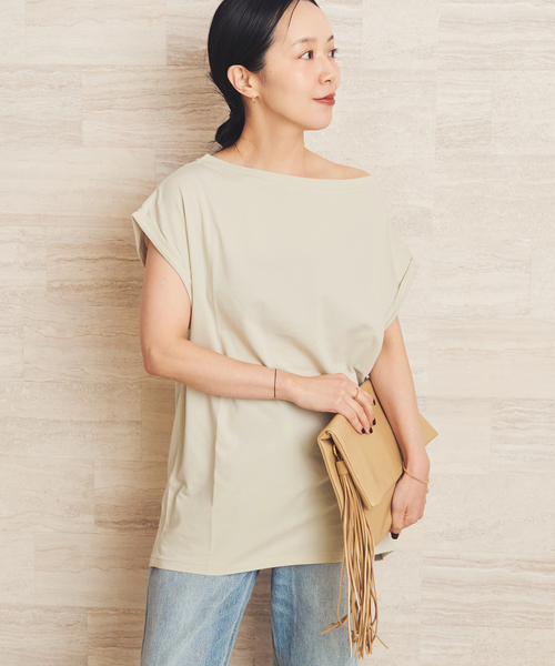 plage(プラージュ)の「Soft nuance T(Tシャツ/カットソー・レディース・ホワイト/ブラック/ベージュ・FREE)」の3枚目の写真