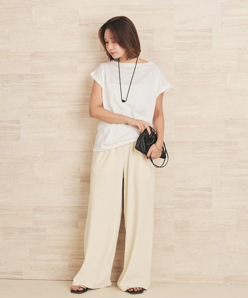 plage(プラージュ)の「Soft nuance T(Tシャツ/カットソー・レディース・ホワイト/ブラック/ベージュ・FREE)」の4枚目の写真