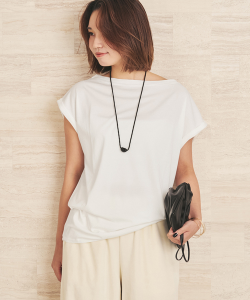 plage(プラージュ)の「Soft nuance T(Tシャツ/カットソー・レディース・ホワイト/ブラック/ベージュ・FREE)」の14枚目の写真