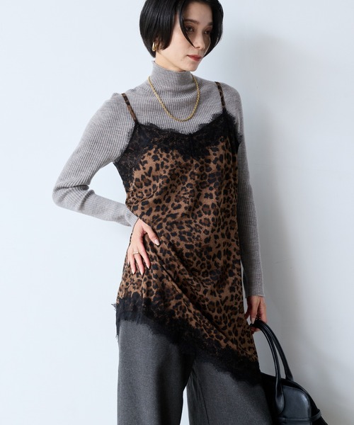 Bonjour Sagan(ボンジュールサガン)の「レオパードアシメレースキャミソール(キャミソール・レディース・レオパード・FREE)」の5枚目の写真