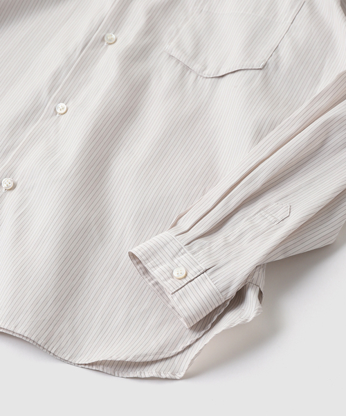 MATSUFUJI(マツフジ)の「MATSUFUJI / マツフジ STRIPE UTILITY SHIRT(シャツ/ブラウス・メンズ・ホワイト系その他・2/3)」の3枚目の写真