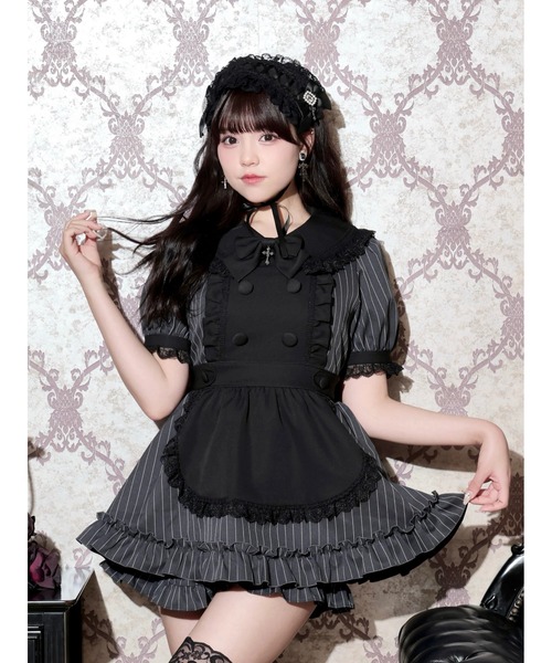 NOEMIE(ノエミー)の「ゴシックメイドライクセットアップ(ワンピース・レディース・ダークグレー/ブラック/グリーン・M)」の2枚目の写真