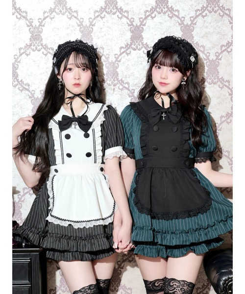 NOEMIE(ノエミー)の「ゴシックメイドライクセットアップ(ワンピース・レディース・ダークグレー/ブラック/グリーン・M)」の4枚目の写真
