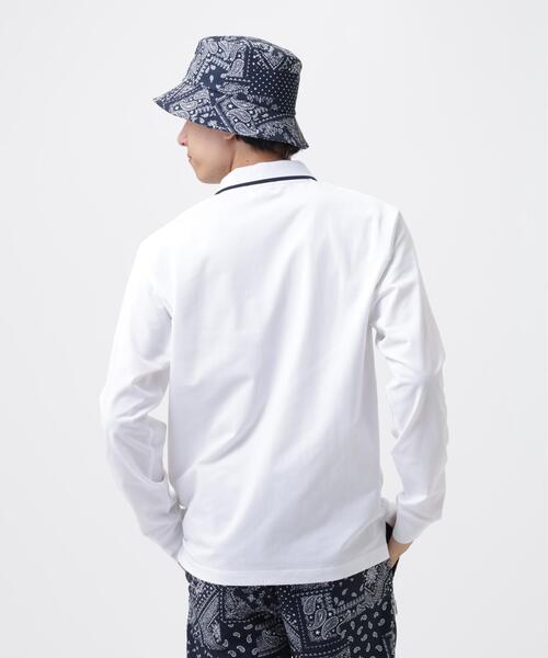 Jack Bunny!!（ジャックバニー）の「吸水速乾　長袖ポロシャツ（ポロシャツ・メンズ・ホワイト/ネイビー・LARGE/MEDIUM/X-LARGE）」の4枚目の写真