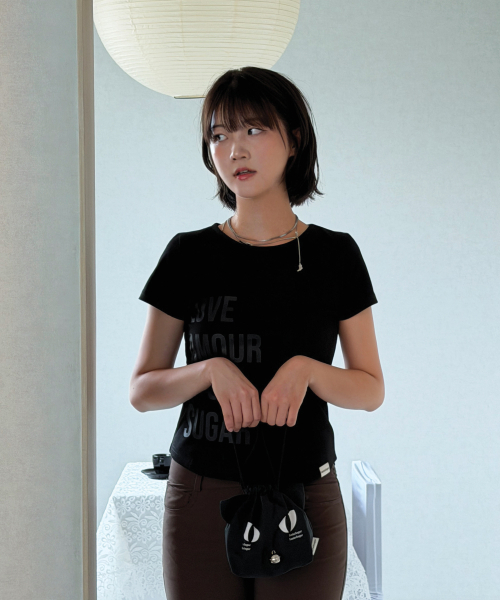 VANTASUGAR(バンタシュガー)の「シュガーレタリングT - ブラック(Tシャツ/カットソー・レディース・ミント/ブラック・FREE)」の3枚目の写真