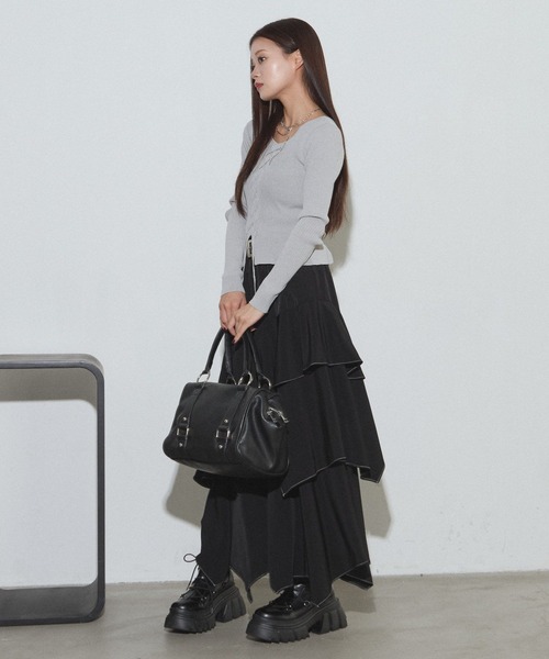 PAGEBOY（ページボーイ）の「レースアップ2WAYプルオーバー/ニット【マシンウォッシャブル/前後２WAY】（ニット/セーター・レディース・ブラック/グレー/ブルー・FREE）」の20枚目の写真