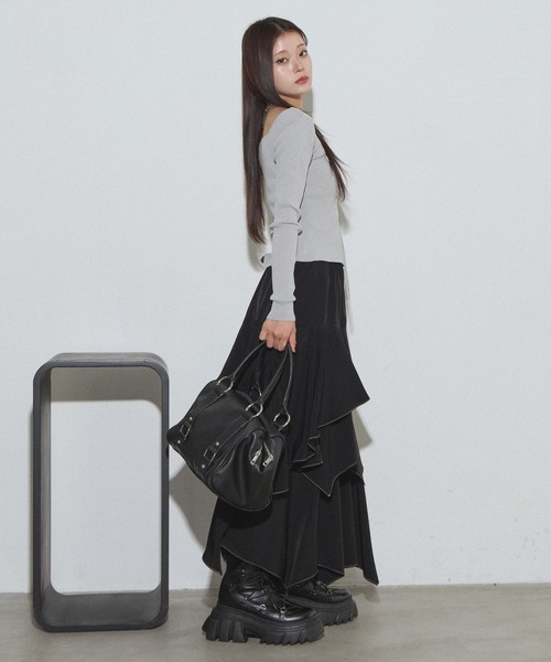 PAGEBOY（ページボーイ）の「レースアップ2WAYプルオーバー/ニット【マシンウォッシャブル/前後２WAY】（ニット/セーター・レディース・ブラック/グレー/ブルー・FREE）」の21枚目の写真