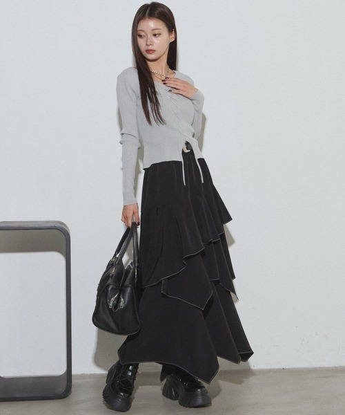 PAGEBOY（ページボーイ）の「レースアップ2WAYプルオーバー/ニット【マシンウォッシャブル/前後２WAY】（ニット/セーター・レディース・ブラック/グレー/ブルー・FREE）」の22枚目の写真