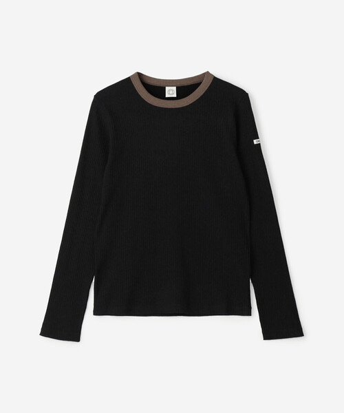 ORCIVAL（オーシバル）の「ORCIVAL | クルーネック ライトリブカットソー WOMEN（Tシャツ/カットソー・レディース・チャコール/ブラック・1/2）」の3枚目の写真