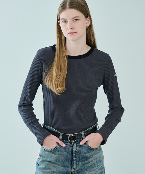 ORCIVAL（オーシバル）の「ORCIVAL | クルーネック ライトリブカットソー WOMEN（Tシャツ/カットソー・レディース・チャコール/ブラック・1/2）」の16枚目の写真