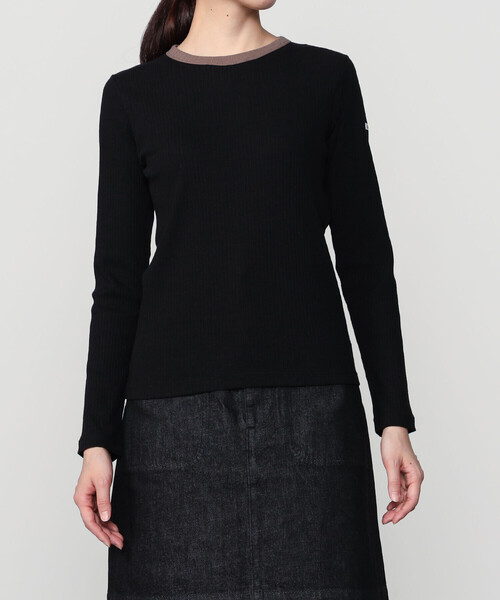 ORCIVAL（オーシバル）の「ORCIVAL | クルーネック ライトリブカットソー WOMEN（Tシャツ/カットソー・レディース・チャコール/ブラック・1/2）」の2枚目の写真