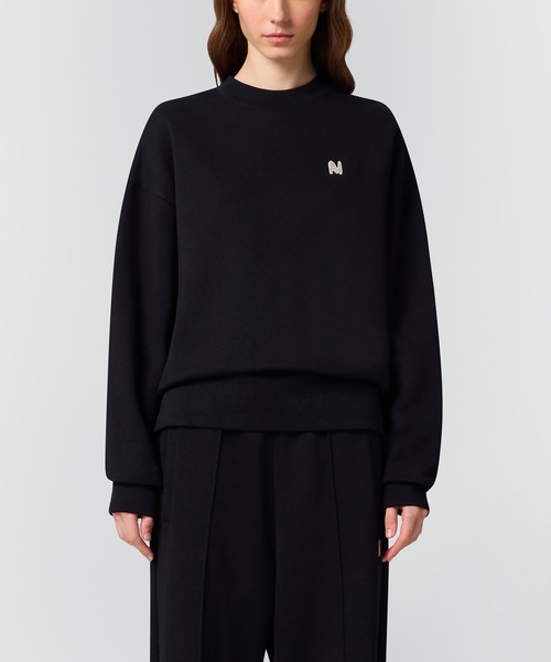 MSGM(エムエスジーエム)の「TheMwave モノグラムパッチ スウェットシャツ(スウェット・レディース・ブラック・S/L/M)」の2枚目の写真