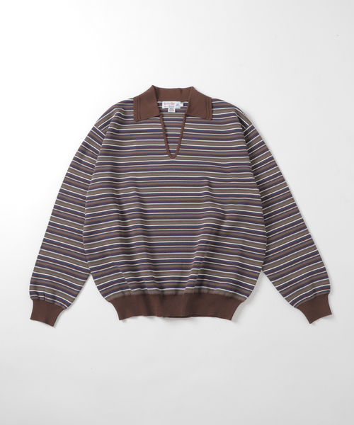 B.C STOCK(ベーセーストック)の「MILANORIB SKIPPER SHIRTS(ニット/セーター・メンズ・チャコールグレー/ブラウン/アイボリー・MEDIUM/LARGE)」の3枚目の写真