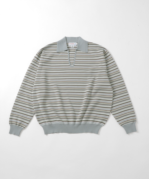 B.C STOCK(ベーセーストック)の「MILANORIB SKIPPER SHIRTS(ニット/セーター・メンズ・チャコールグレー/ブラウン/アイボリー・MEDIUM/LARGE)」の2枚目の写真