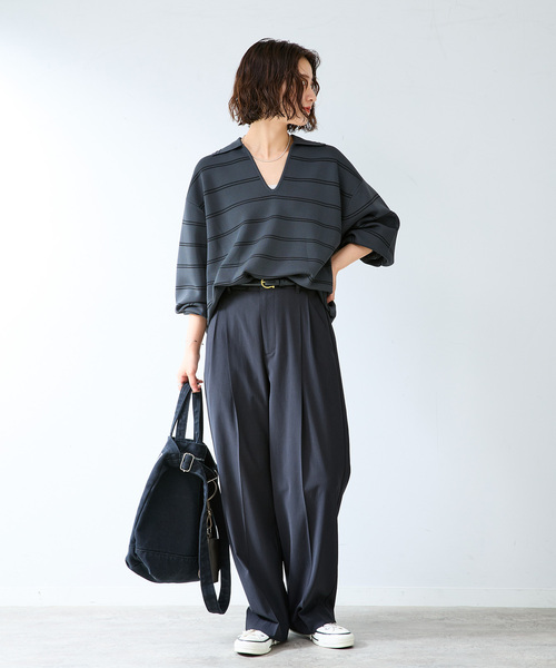 B.C STOCK(ベーセーストック)の「MILANORIB SKIPPER SHIRTS(ニット/セーター・メンズ・チャコールグレー/ブラウン/アイボリー・MEDIUM/LARGE)」の4枚目の写真