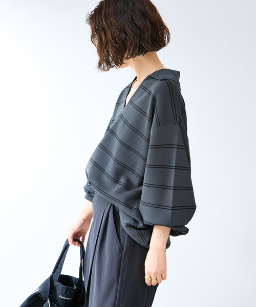 B.C STOCK(ベーセーストック)の「MILANORIB SKIPPER SHIRTS(ニット/セーター・メンズ・チャコールグレー/ブラウン/アイボリー・MEDIUM/LARGE)」の8枚目の写真