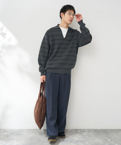 B.C STOCK(ベーセーストック)の「MILANORIB SKIPPER SHIRTS(ニット/セーター・メンズ・チャコールグレー/ブラウン/アイボリー・MEDIUM/LARGE)」の10枚目の写真
