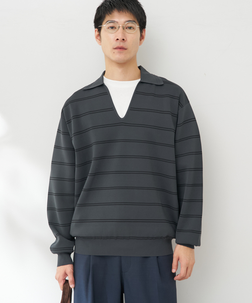B.C STOCK(ベーセーストック)の「MILANORIB SKIPPER SHIRTS(ニット/セーター・メンズ・チャコールグレー/ブラウン/アイボリー・MEDIUM/LARGE)」の13枚目の写真