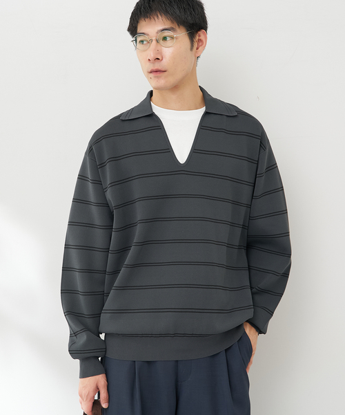 B.C STOCK(ベーセーストック)の「MILANORIB SKIPPER SHIRTS(ニット/セーター・メンズ・チャコールグレー/ブラウン/アイボリー・MEDIUM/LARGE)」の14枚目の写真