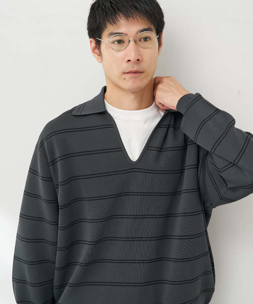 B.C STOCK(ベーセーストック)の「MILANORIB SKIPPER SHIRTS(ニット/セーター・メンズ・チャコールグレー/ブラウン/アイボリー・MEDIUM/LARGE)」の17枚目の写真