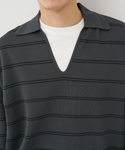 B.C STOCK(ベーセーストック)の「MILANORIB SKIPPER SHIRTS(ニット/セーター・メンズ・チャコールグレー/ブラウン/アイボリー・MEDIUM/LARGE)」の18枚目の写真