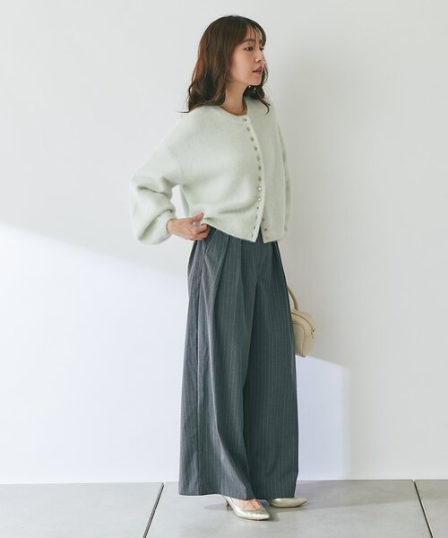 La boutique BonBon(ラブティックボンボン)の「【スッキリ美シルエット】ストライプ2タックワイドパンツ(スラックス・レディース・ブラウン/チャコールグレー・MEDIUM/SMALL/FREE)」の8枚目の写真
