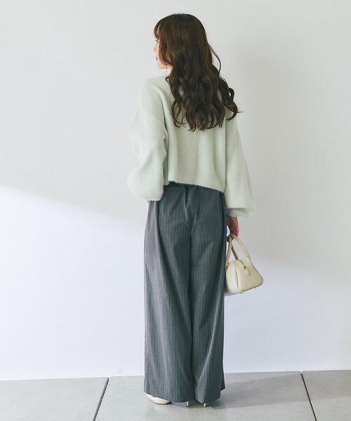 La boutique BonBon(ラブティックボンボン)の「【スッキリ美シルエット】ストライプ2タックワイドパンツ(スラックス・レディース・ブラウン/チャコールグレー・MEDIUM/SMALL/FREE)」の9枚目の写真