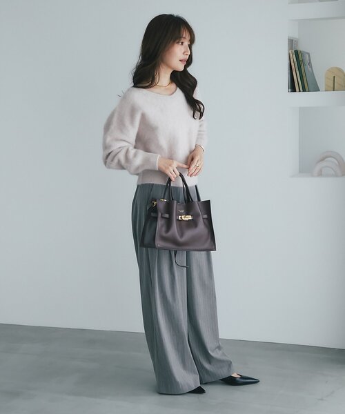La boutique BonBon(ラブティックボンボン)の「【スッキリ美シルエット】ストライプ2タックワイドパンツ(スラックス・レディース・ブラウン/チャコールグレー・MEDIUM/SMALL/FREE)」の17枚目の写真
