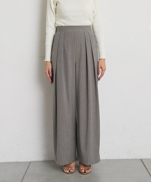 La boutique BonBon(ラブティックボンボン)の「【スッキリ美シルエット】ストライプ2タックワイドパンツ(スラックス・レディース・ブラウン/チャコールグレー・MEDIUM/SMALL/FREE)」の20枚目の写真