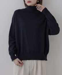 mark and plus タートルネックニット